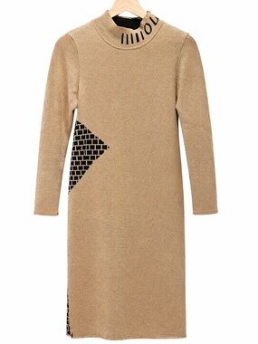 Long-Sleeve Shimmer Knit Dress